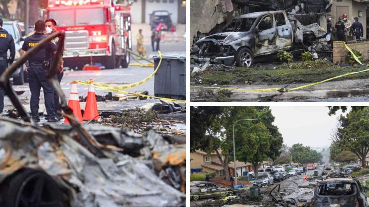 Plane Crash Inferno: Homes And Cars Engulfed